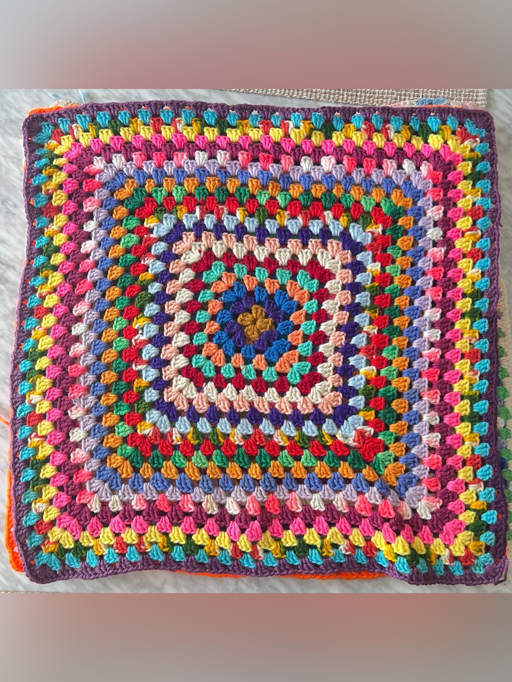 Vintage Handmade Crochet Squares Set 22”